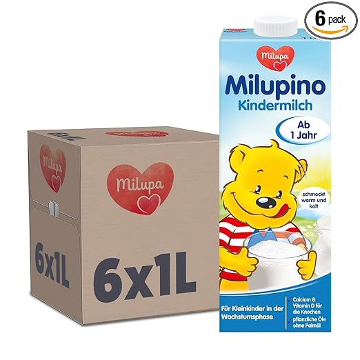 Latte Milupino pronto da bere (6X1L), da 1 anno, per bambini piccoli in fase di crescita Naty Shop