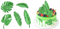 Set 5 decorazioni commestibili in pasta di zucchero, Foglie esotiche Decorazioni in pasta di zucchero Nati Shop
