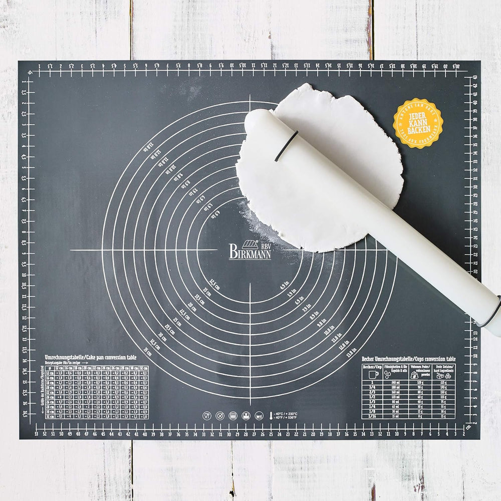 Easy Baking, Ausrollstab, 40 cm, bianco, mit Distansringen aus Silikon, aus lebensmittelechtem Kunststoff