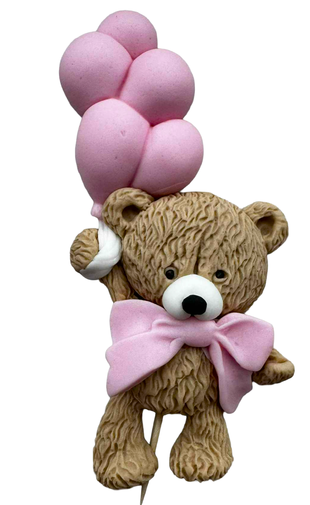Decorazione commestibile per torta – Orsetto con palloncini, 12 cm | pasta di zucchero