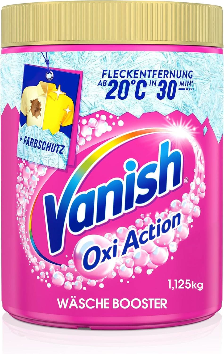 Vanish Oxi Action Powder Pink - 1.125 Kg - polvere smacchiante e migliorativa senza cloro - per bucato colorato Detersivi Bucato Naty Shop