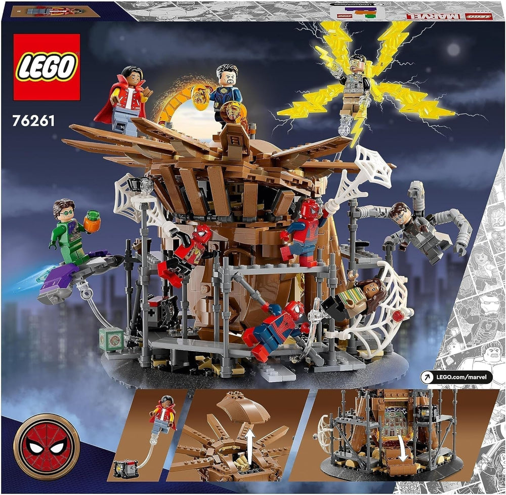 LEGO 76261 Marvel Spider-Man's Big Showdown, Spider-Man: No Way Home set con 3 minifigure Peter Parker più Green Goblin, Electro, Sandman, Ned, Doctor Strange e MJ, modello da collezione Set di costruzione Besuche den LEGO-Store