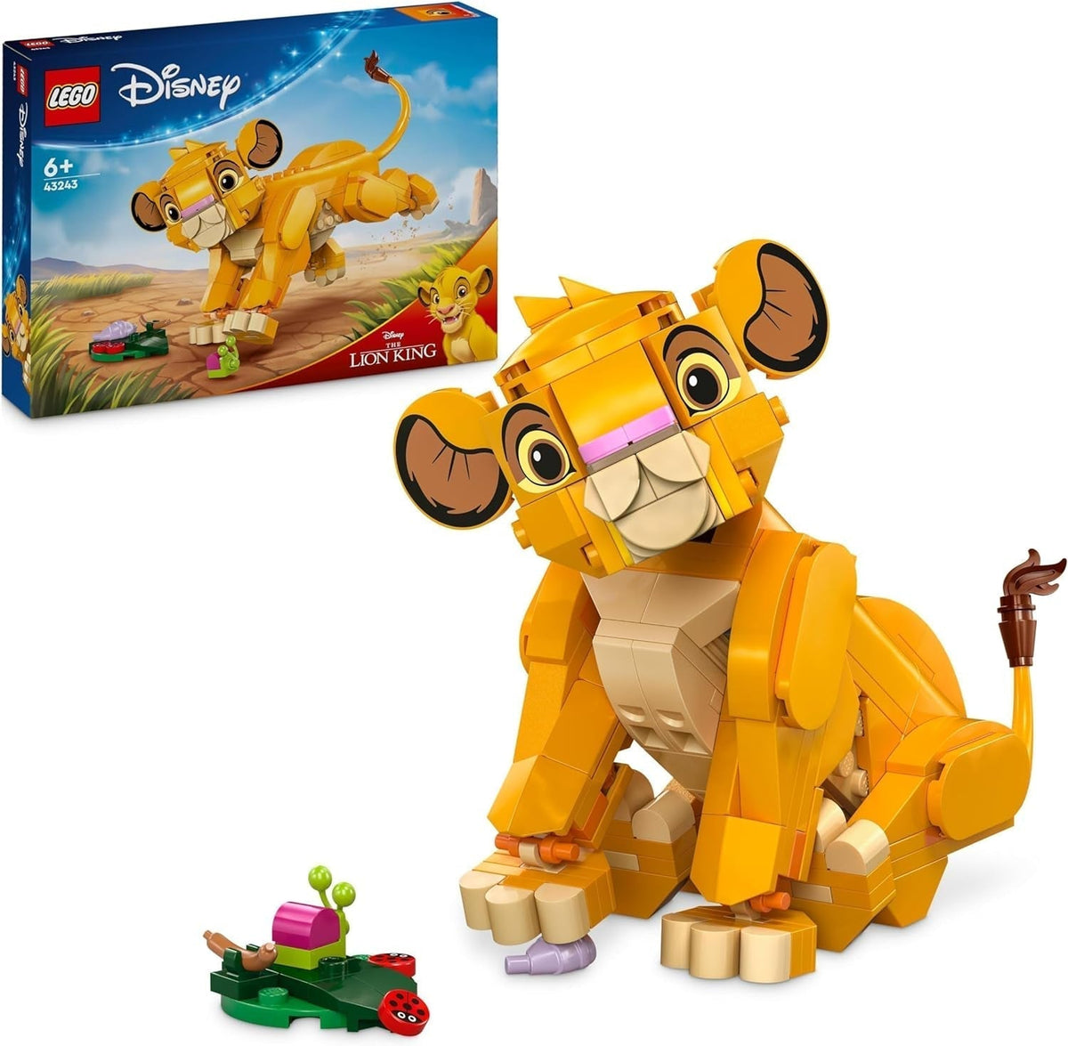 LEGO Ç€ Disney Simba, il cucciolo del re leone, giocattolo da costruzione per bambini, playset fantasy con la figura del leone, fantastica idea regalo per ragazze e ragazzi dai 6 anni, giocattolo per bambini 43243 Set da costruzione Beuche den LEGO-Store Titolo predefinito