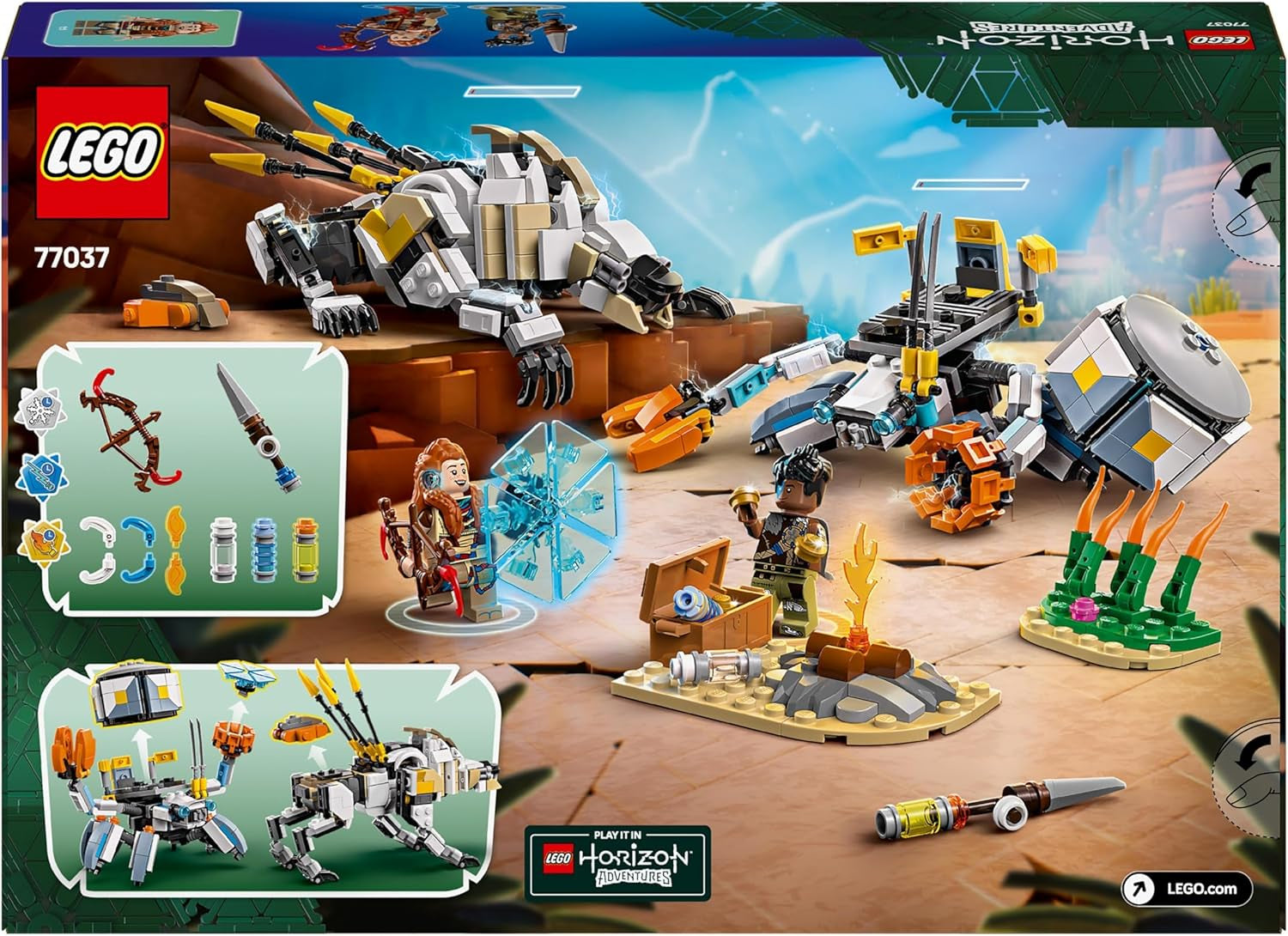 LEGO Horizon Adventures Aloy e Varl vs. Walker corazzato e dente di sega, auto mostruosa giocattolo e minifigure, set da collezione per appassionati di videogiochi, ragazzi e ragazze di età superiore a 9 anni 77037 Set da costruzione Besuche den LEGO-Store