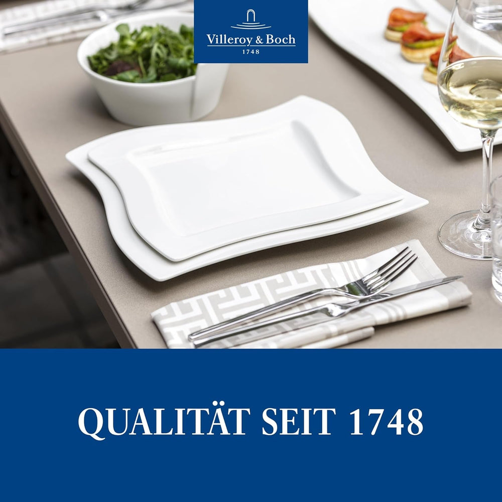 Villeroy & Boch – Newwave Basic Tafelservice 30 Teilig, Geschirr Set Für 6 Personen, Spülmaschinenfest, Geschirrset, Service, Teller, Tassen, Weiß, Keramik, Premium Porzellan Seturi vesela masa Naty Shop