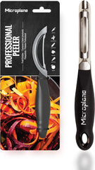 Naty Shop Pelapatate ambidestro professionale a doppia lama in acciaio inox Microplane