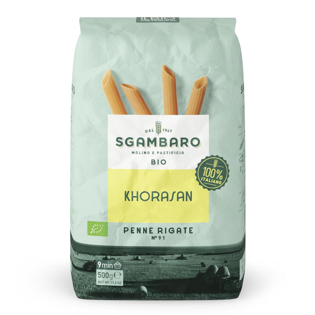 Penne Rigate Bio N.91 - 500g di Grano Khorasan - Grano antico, ricco di proteine, coltivato al 100% in Italia - Versatile in cucina e ricco di nutrienti