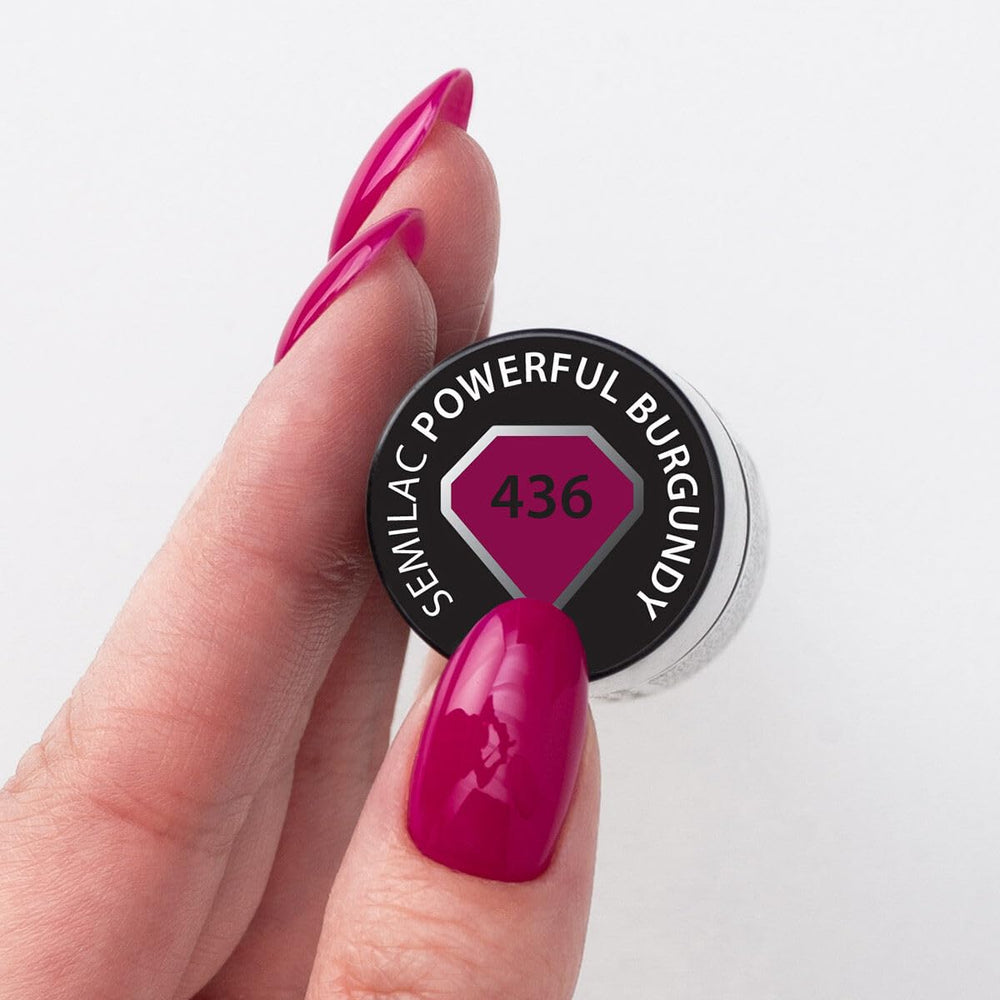 Smalto UV Semilac Hybrid 436 Powerful Burgundy 7ml Collezione Even Better Together