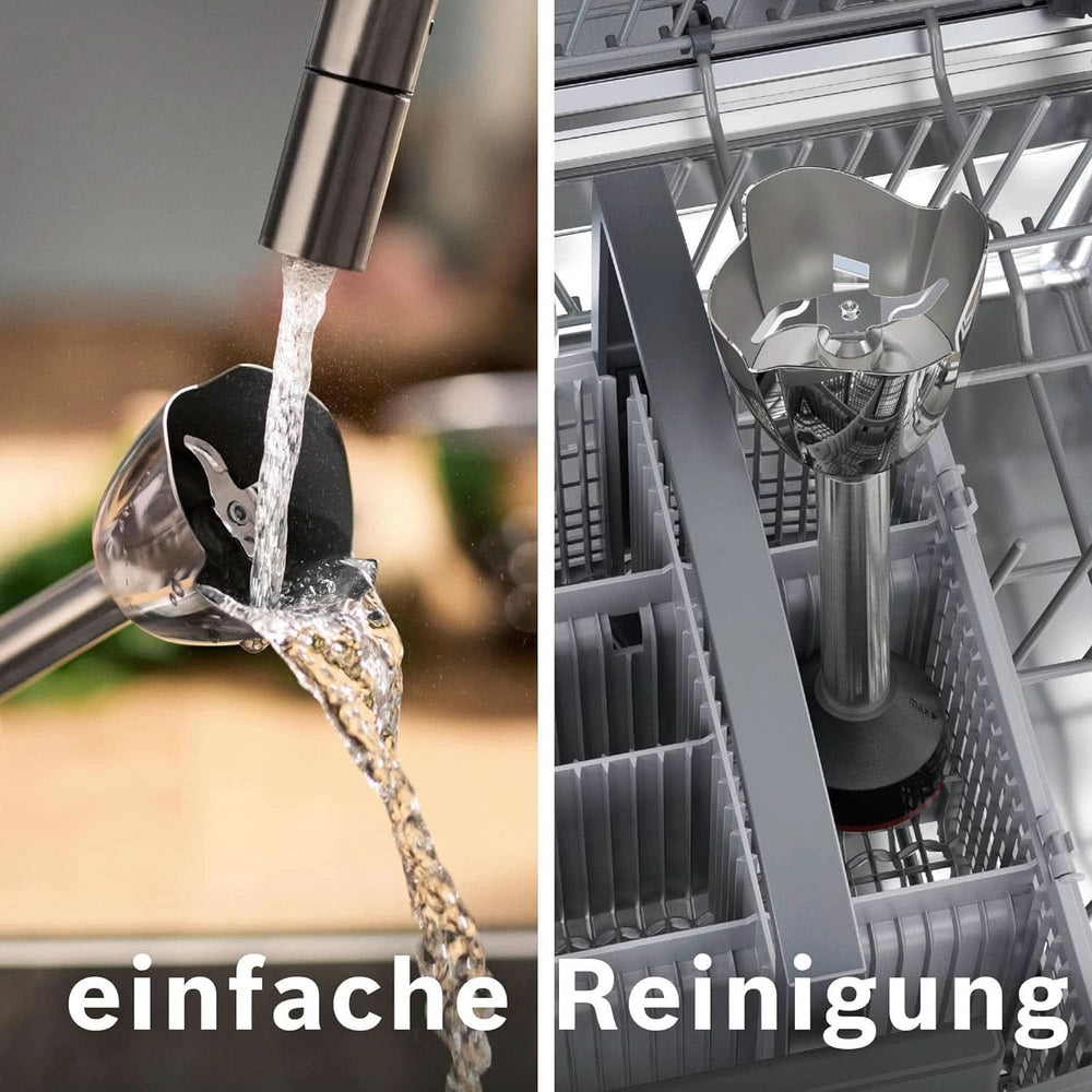 Bosch Stabmixer Ergomaster Serie 6 MSM6M623, 10 Jahre Motorgarantie, Edelstahl-Klingen, Verschleiãÿfreie Keramik-Kupplung, Luftkühlung, Zerkleinerer, Kartoffelstampfer, Schneebesen, 1000 W, Edelstahl Kitchen Naty Shop