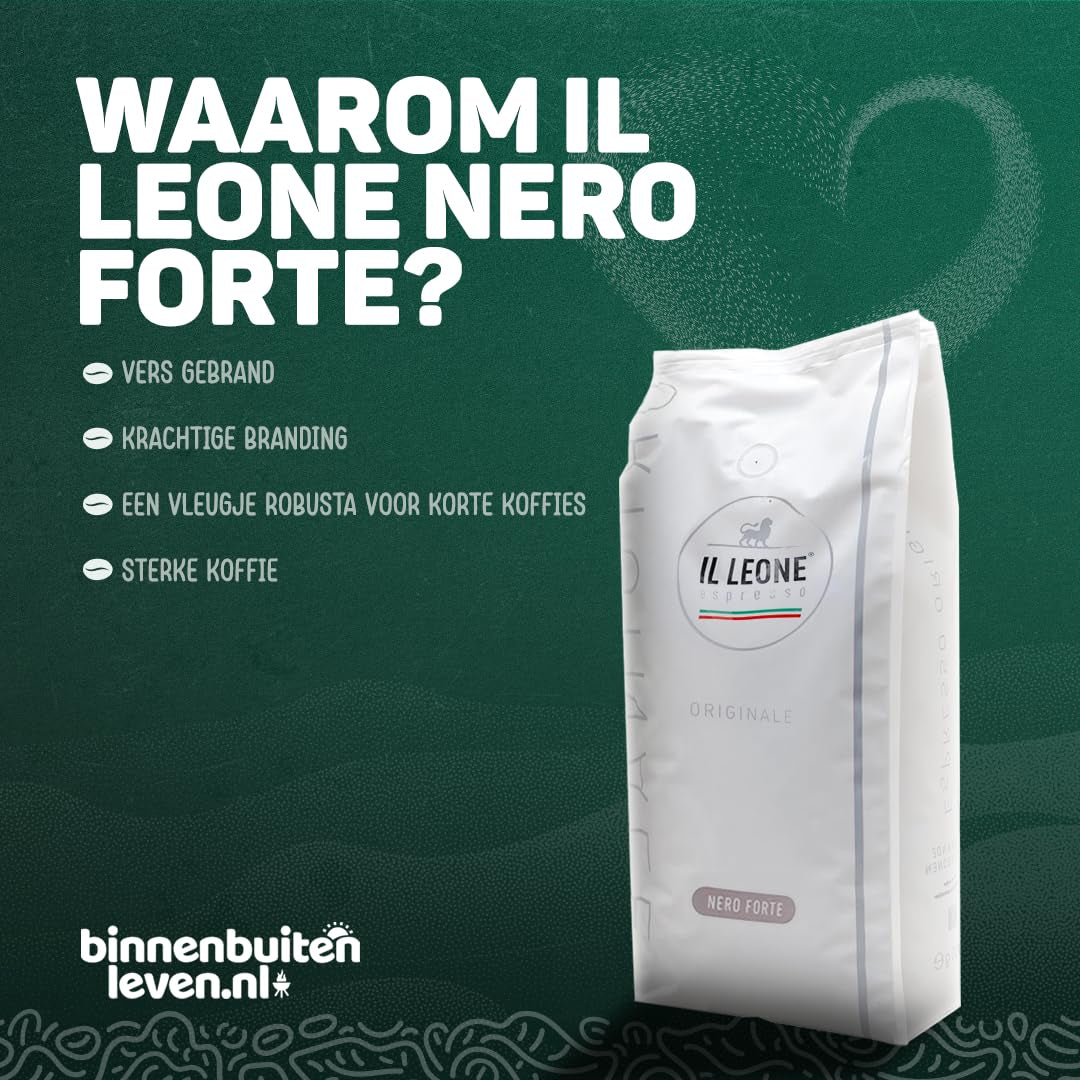 Espresso - Boabe de cafea Nero Forte - Compatibile cu aparatele de cafea și espressoarele - Boabe Arabica prăjite închis la culoare - 2 kg