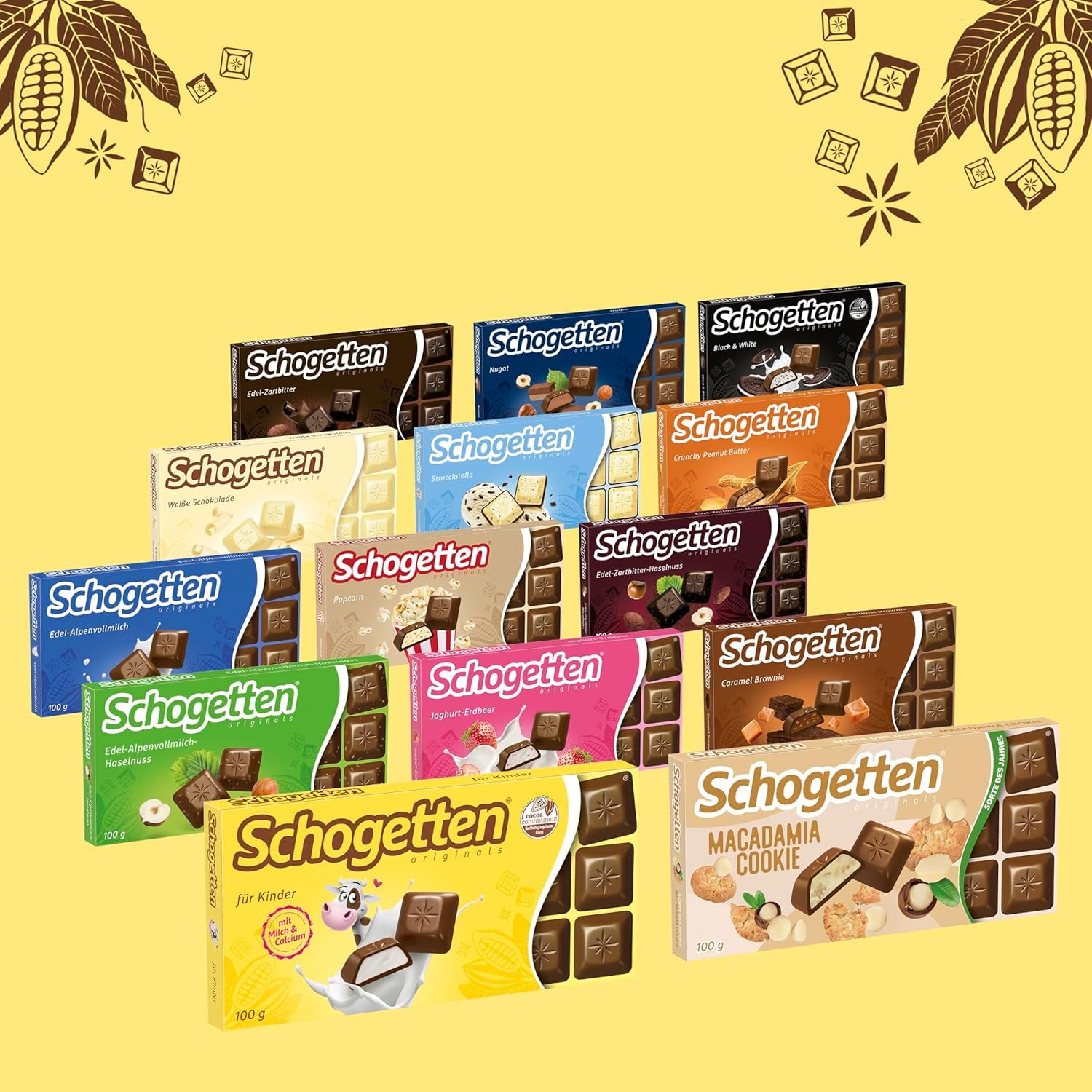 Schogetten per bambini, barretta di cioccolato da 100 g, cioccolato al latte con ripieno cremoso al latte, comodamente porzionato. Una prelibatezza. Pezzo per pezzo.