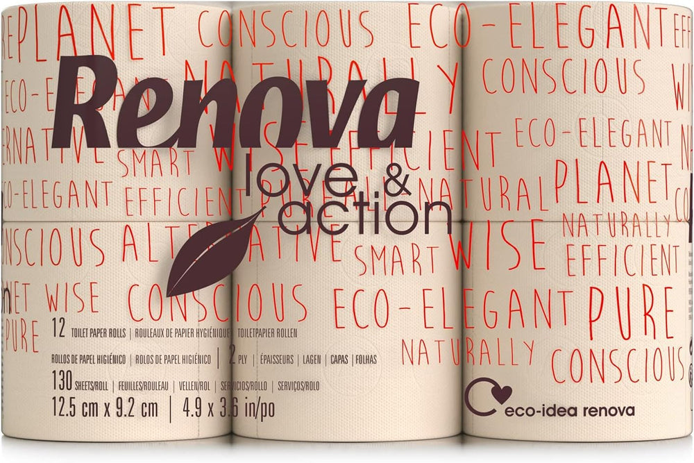 Hârtie igienică Renova Love & Action, Beiger Pachet 9 X 12 Rollos-: 108