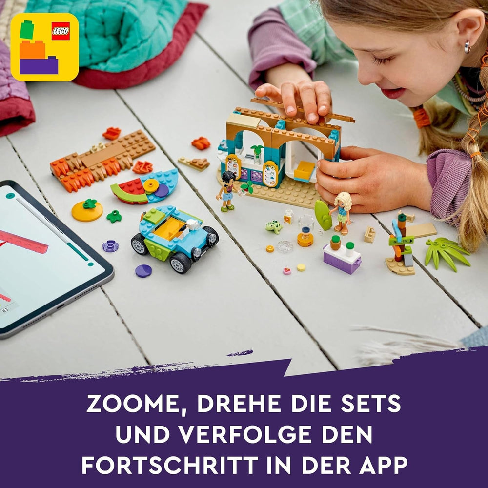 LEGO Friends Stand di frullato in spiaggia Set da gioco per giochi di ruolo Idea regalo per ragazze e ragazzi di 6 anni con personaggi di gioco Tartaruga e accessori Giocattolo per lo sviluppo sociale 42625 Set da costruzione Besuche den LEGO-Store