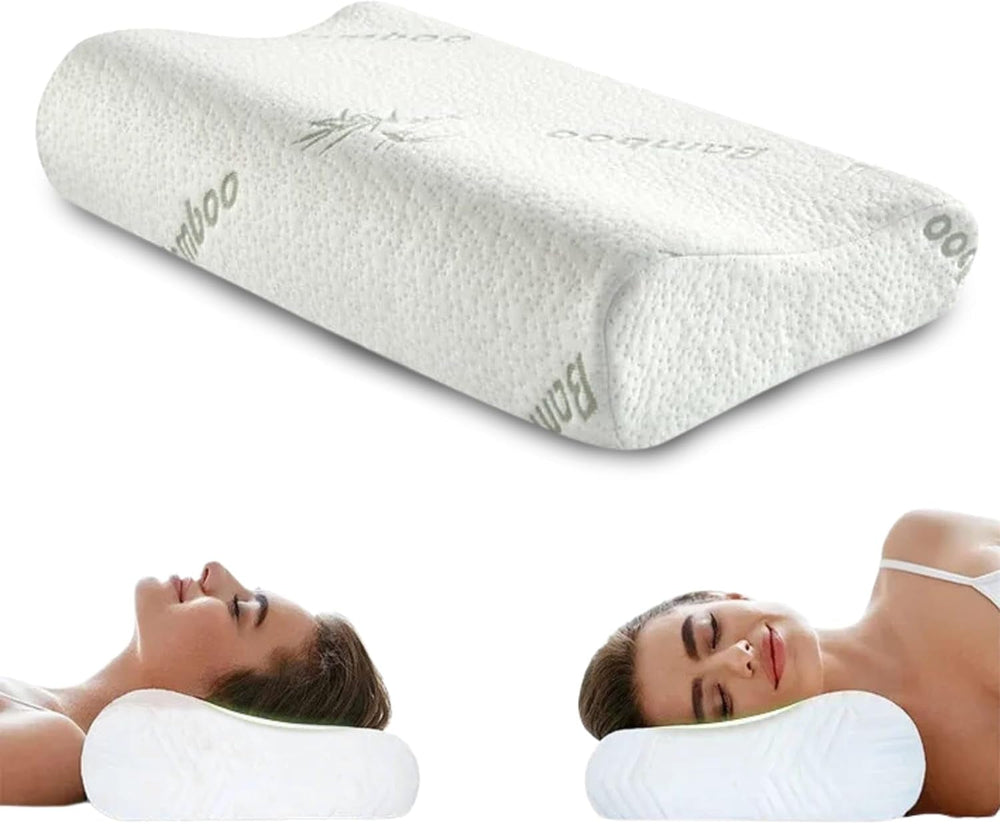 Pernă ortopedică de susținere a gâtului din spumă cu memorie - Pernă ergonomică, pernă anti sforăit pentru cei care dorm lateral, pe stomac și pe spate, Pilow, 60Cm X 40Cm X 12Cm Perne ortopedice cervicale Naty Shop Titlu implicit