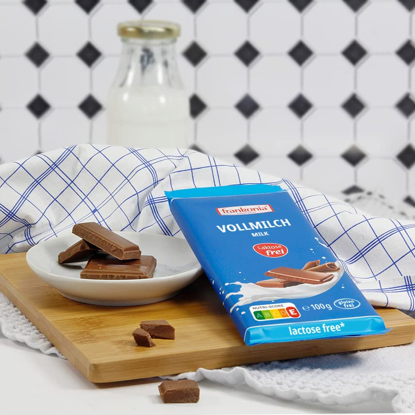 CIOCCOLATO frankonia Cioccolato al latte intero senza lattosio e glutine, 100 g