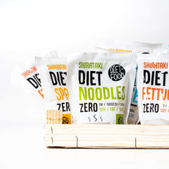 Tagliatelle Shirataki DIET-FOOD Tagliatelle Konjac a basso contenuto di carboidrati e a basso contenuto calorico Alimenti vegani Senza grassi Senza soia Senza glutine Tagliatelle dietetiche solubili in acqua a basso contenuto calorico 200 grammi