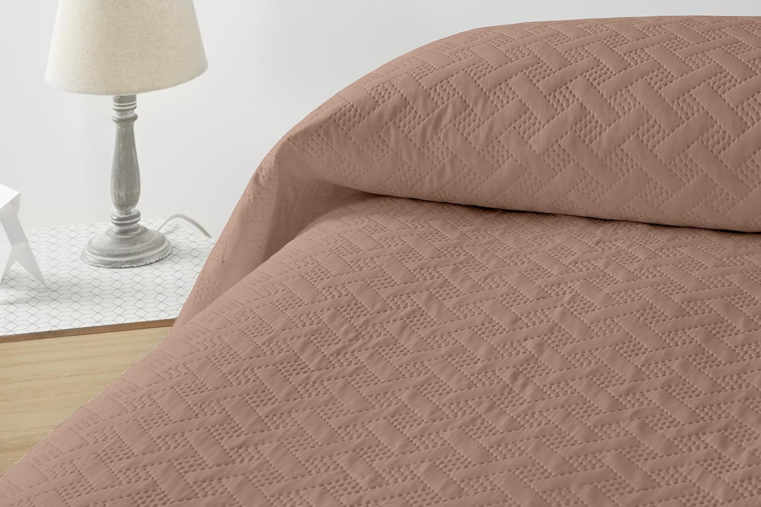 LISO - Copriletto per 105 cm - Copriletto Bouti - Primavera ed Estate - 200X260 cm - Letti e coperte rosa Besuche den Degrees home-Store Letto Marrone 150 cm