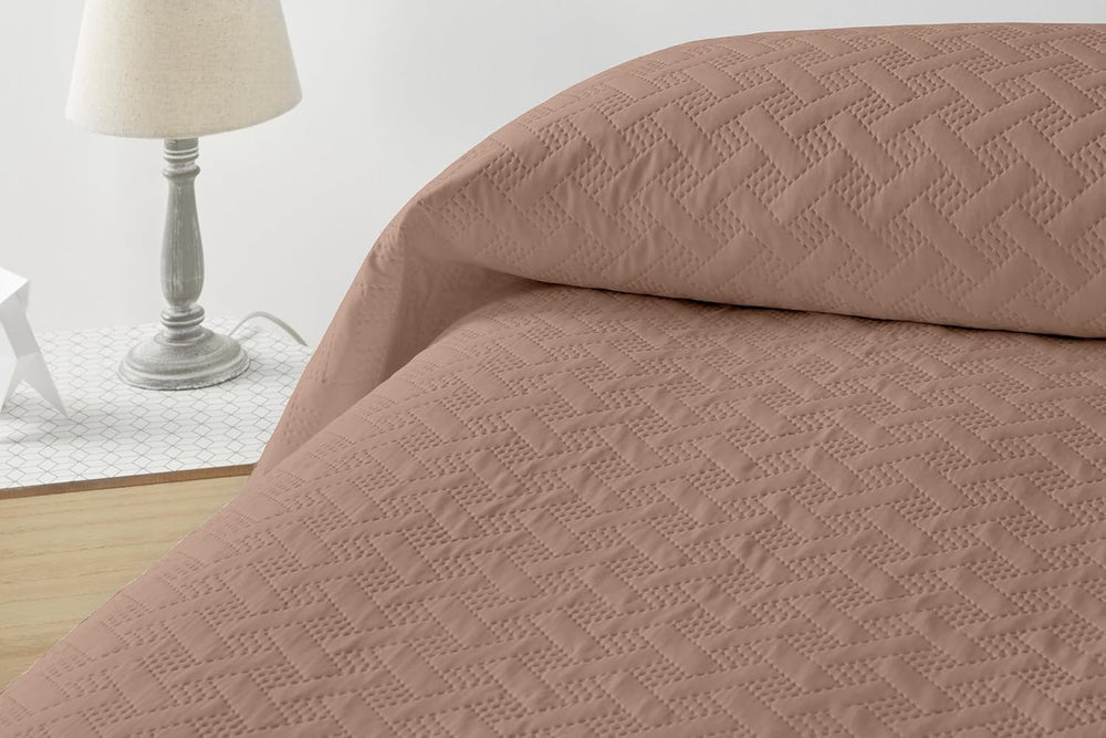 LISO - Copriletto per 105 cm - Copriletto Bouti - Primavera ed Estate - 200X260 cm - Letti e coperte rosa Besuche den Degrees home-Store Letto Marrone 150 cm
