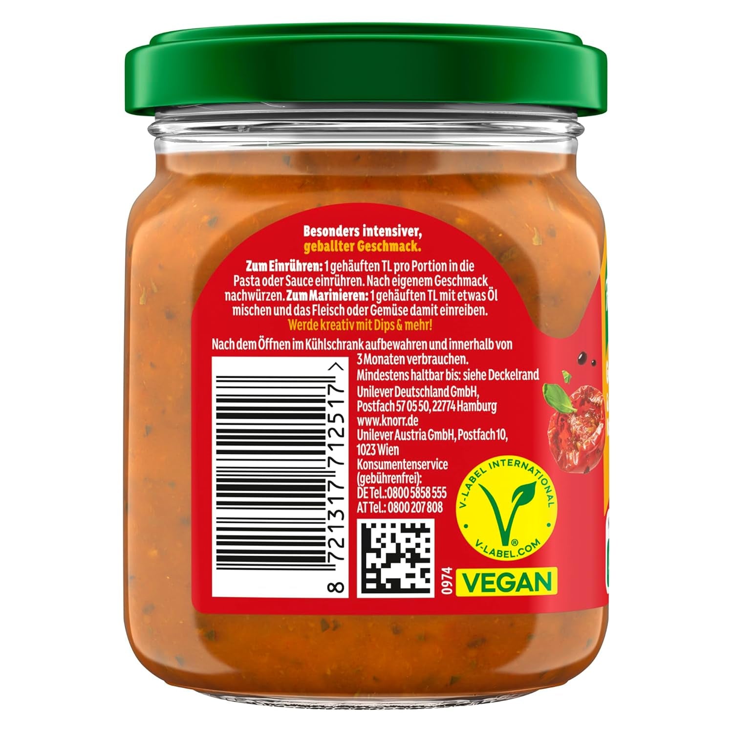 Knorr Schnell gewürzt Kochpaste Getrocknete Tomato & Mediterranean Kräuter einfach & schnell für einen besons intensiven, geballten Gesmack 165 g