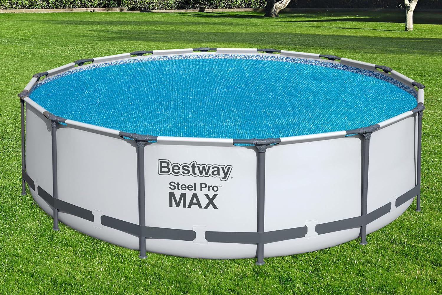 Bestway Husă solară din PE Ø 417 cm, albastră, rotundă