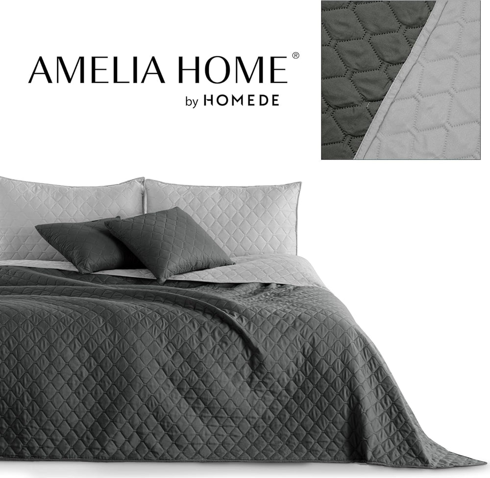 Decoking Copriletto 200 X 220 Cm Grafite Antracite Grigio Argento Copriletto double face di facile manutenzione Axel Beds and Blankets Besuche den DecoKing-Store