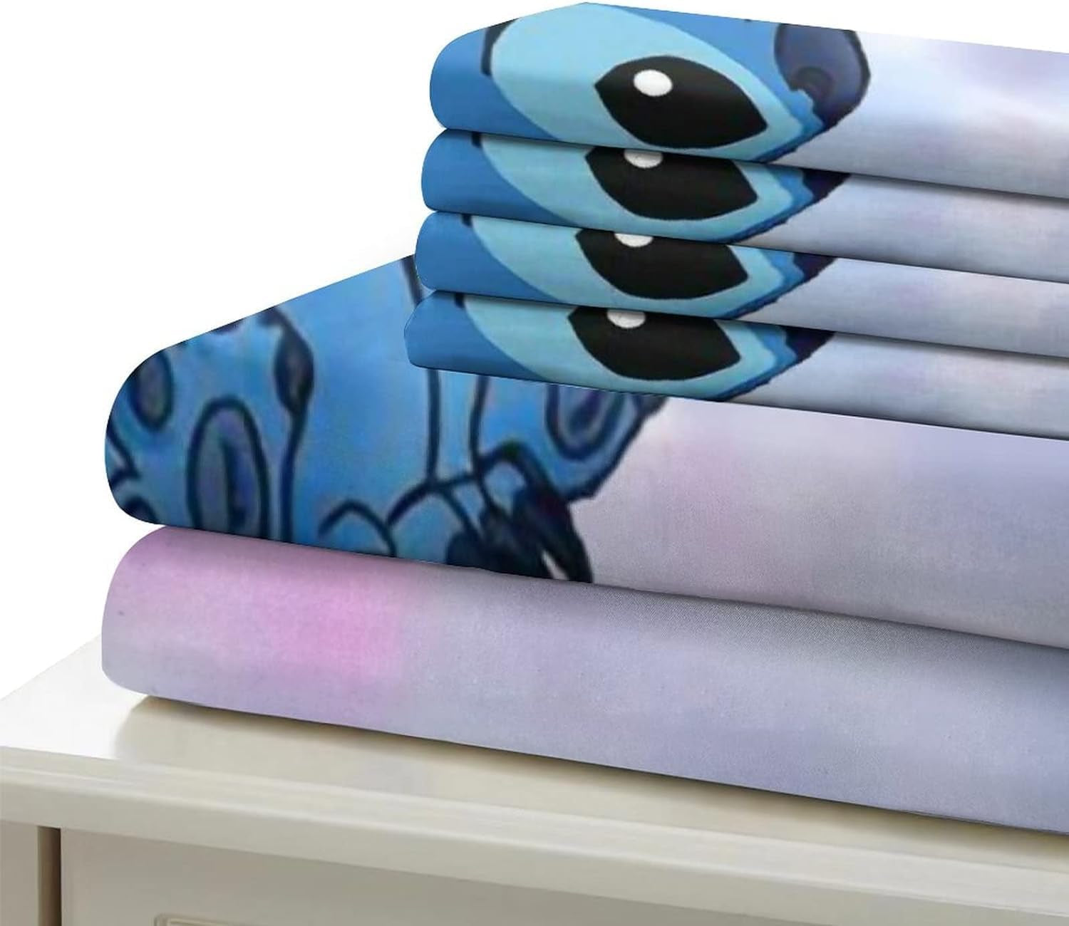 Set de lenjerie de pat din 3 piese, Stitch Lenjerie de pat - copii Naty Shop Mov Single (90 X 190)