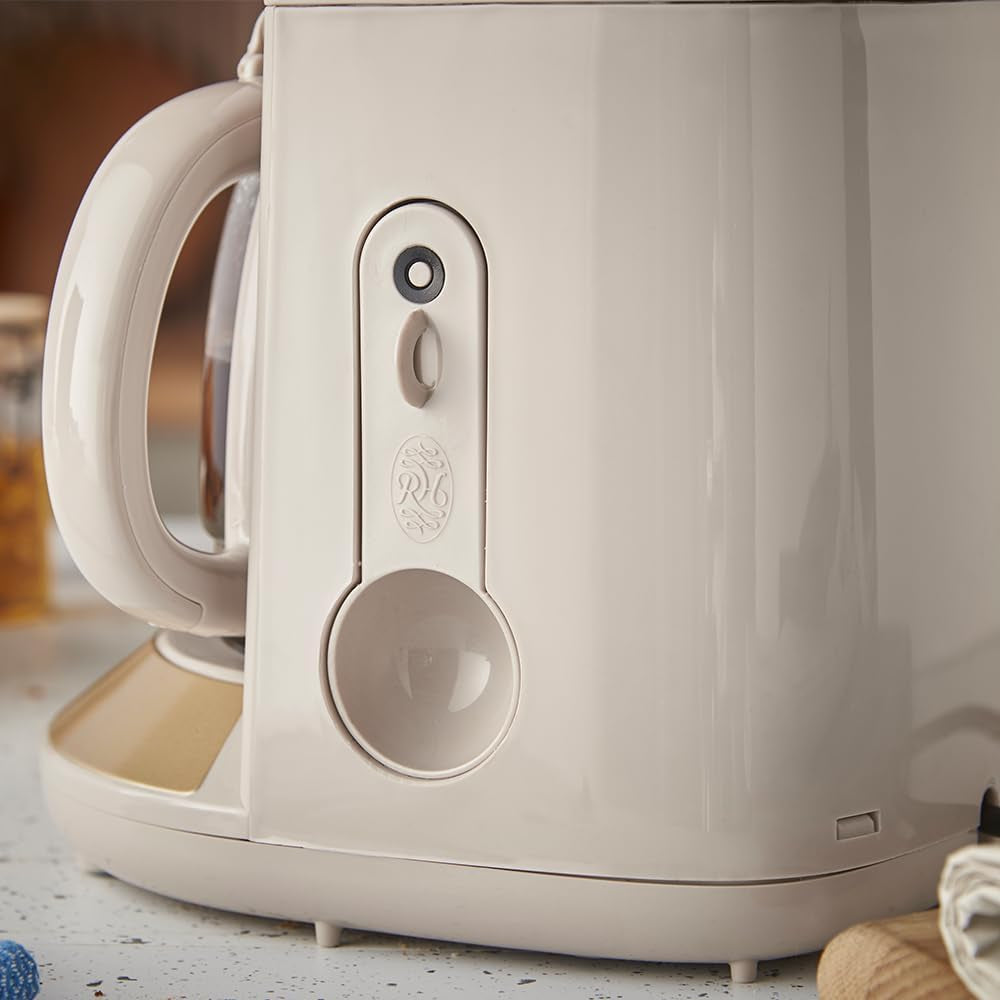 Espressor Russell Hobbs Brontë Stone cu filtru [1,25 l, 1100 W] (tehnologie de preparare WhilTech, sistem anti-picurare, placă de încălzire, carafă de sticlă, indicator al nivelului apei, funcție pauză și turnare) Espressor 26781-56