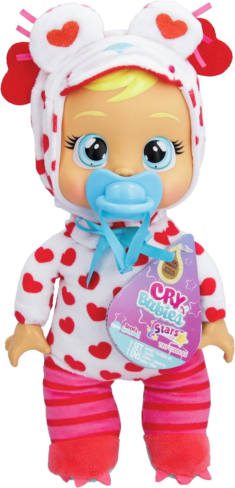 Cry Babies Tiny Cuddles Monster Momo, Plüsch-Baby-Puppe, Tiny Cuddles con pigiama personalizzato eines Monsters, das echte Tränen weint, Kinder ab 18+ Monaten