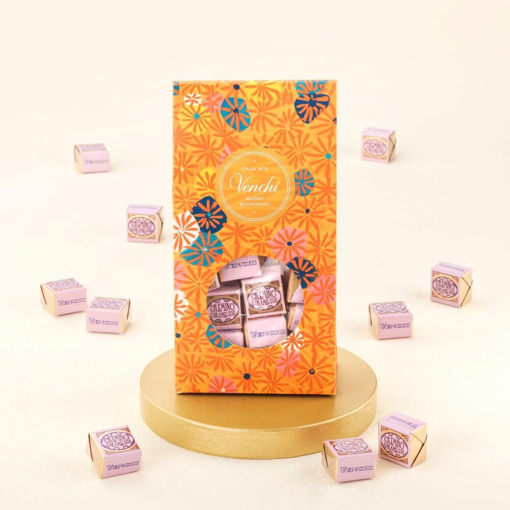 Venchi – Collezione Murrine – Confezione regalo con caramelle assortite Cremino Caramel Gold, 300g – Idea regalo – Senza glutine