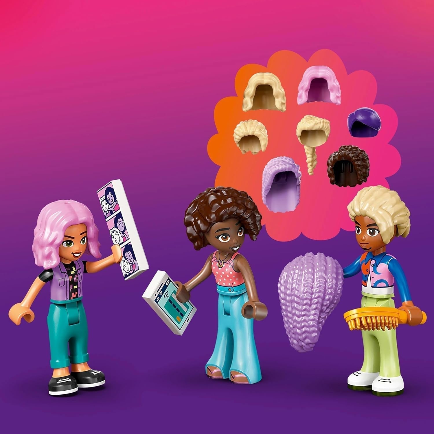 Salon de coafură LEGO Friends, set de construit și jucat pentru jocuri de rol creative, jucărie de construit, cadou pentru fete cu vârsta de peste 7 ani, 3 minifigurine de personaje pentru jocuri de rol 42662 Seturi de constructie Besuche den LEGO-Store