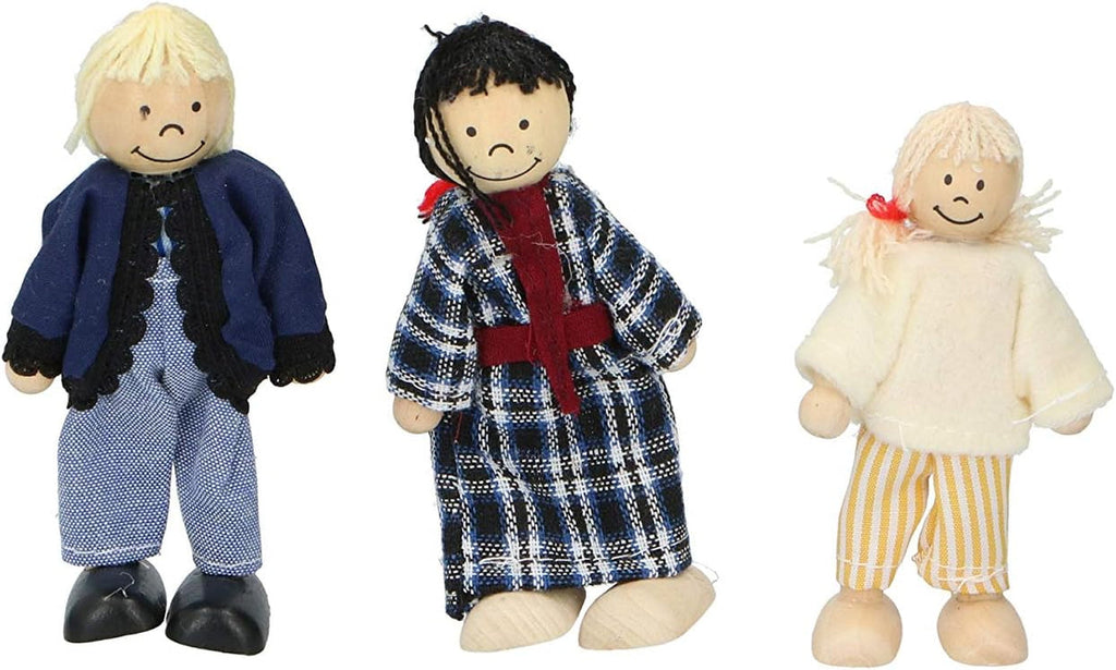 Marionette Wooden Toys - Casă de păpuși din lemn cu mobilier și păpuși - 11 bucăți Casute de papusi Naty Shop