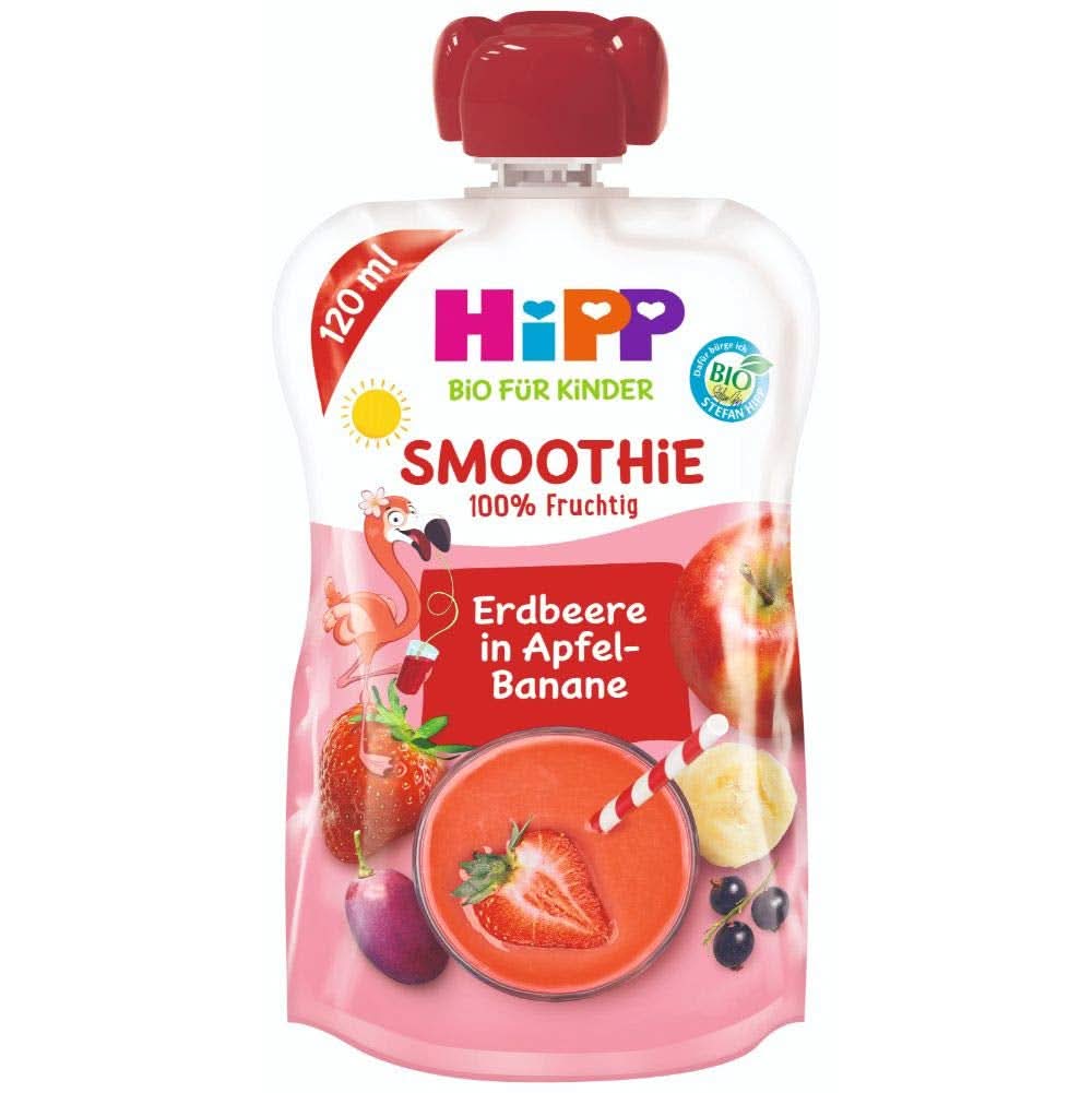Hipp BIO Smoothie con mele, pesche, banane con bevanda all'avena, 120 ml, confezione da 6 (6 x 120 ml) Mamma e bambino Naty Shop 6 x 120 ml Mele e banane