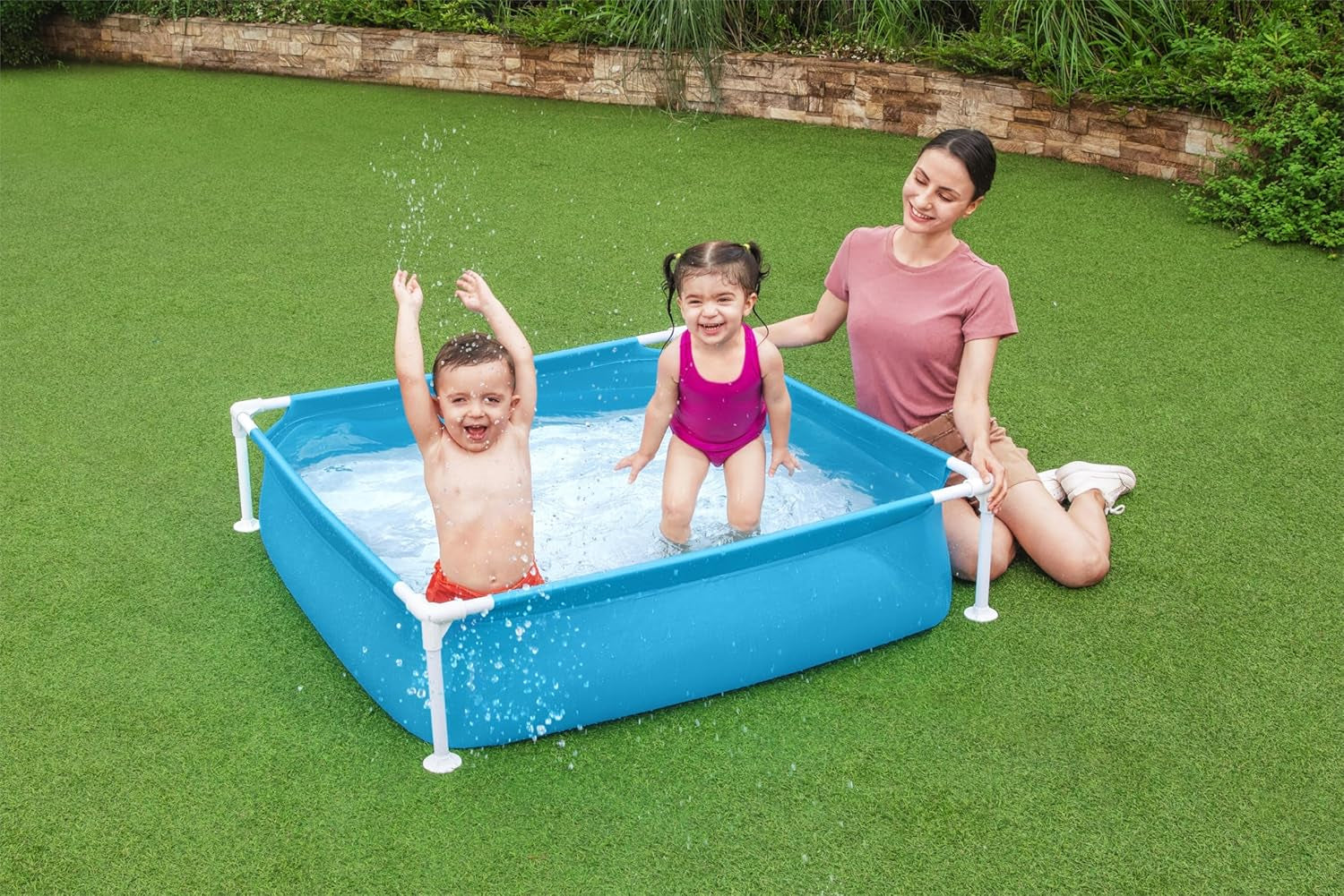Piscina Bestway My First Frame 122 x 122 x 30,5 cm, blu, rettangolare