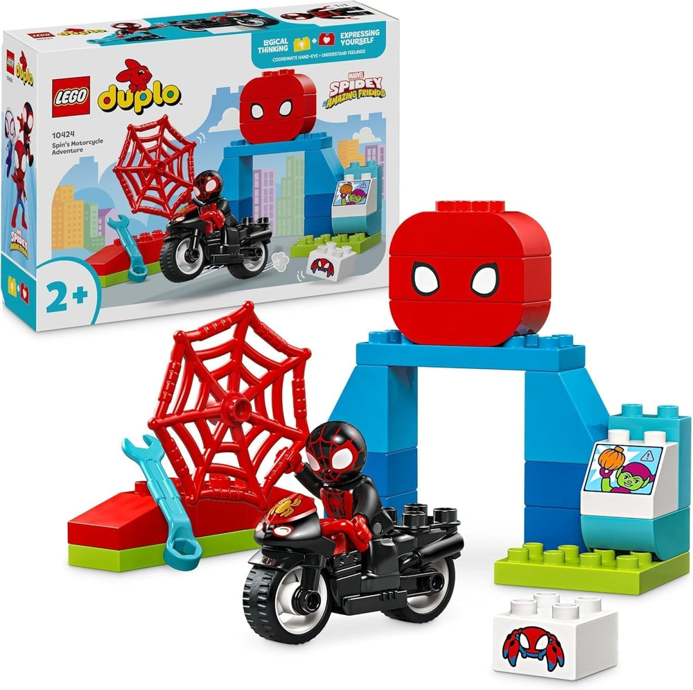 LEGO DUPLO Marvel Spins Avventura in moto, Playset Fantasy per la serie TV Spidey e i suoi super amici, giocattolo educativo e ricostruibile per bambini dai 2 anni in su 10424 Set da costruzione Besuche den LEGO-Store Titolo predefinito