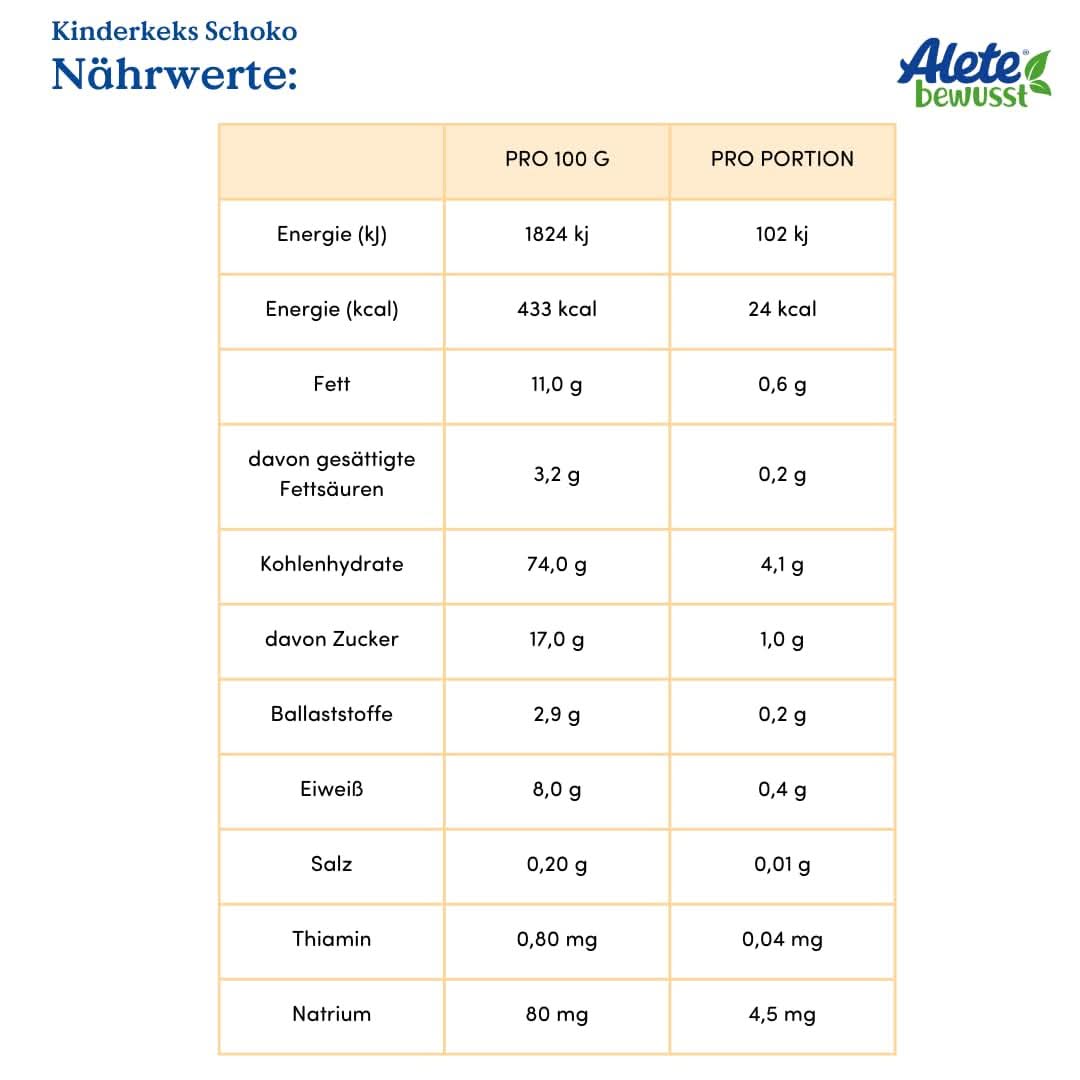 Alete consapevolmente Cioccolata con biscotti per bambini, dall'8° mese, Naty Shop Mamma e Bambino