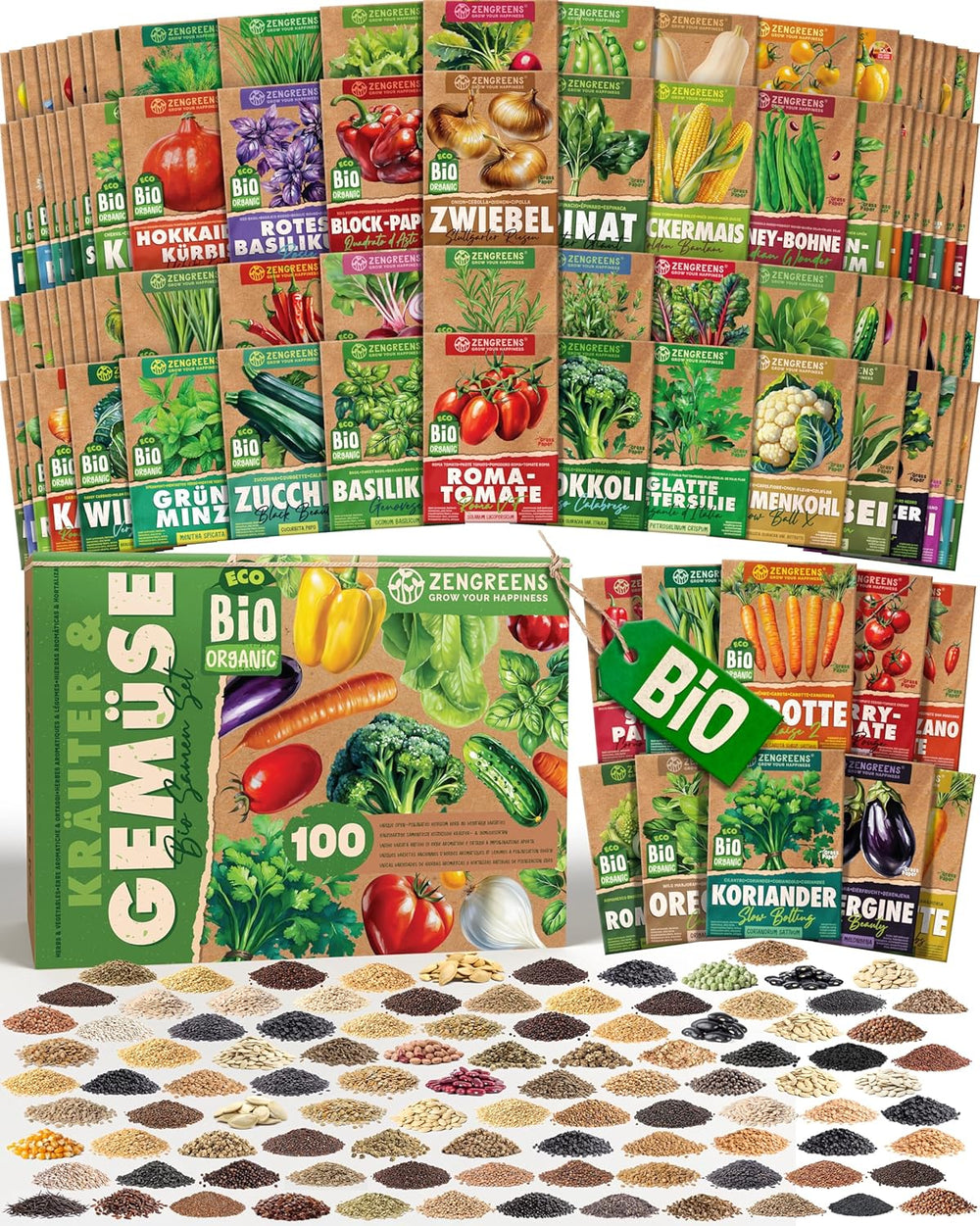 Semi di basilico biologico in set da 6 - 6 semi di basilico per una facile coltivazione in giardino, balcone o aiuola rialzata - Semi di piante - Piantine