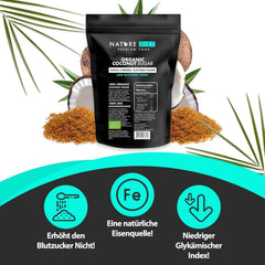 Zucchero di cocco biologico, gusto caramello, Dolcificanti da 1,5 Kg Naty Shop