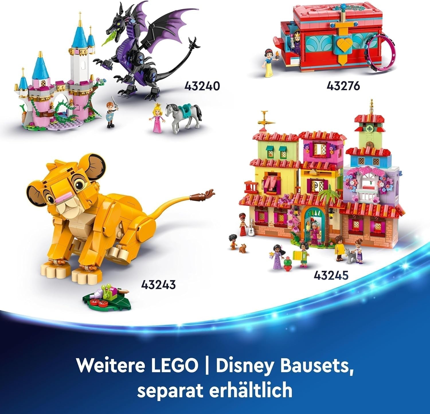 LEGO Ç€ Disney Simba, il cucciolo del re leone, giocattolo da costruzione per bambini, playset fantasy con la figura del leone, fantastica idea regalo per ragazze e ragazzi dai 6 anni, giocattolo per bambini 43243 Set da costruzione Beuche den LEGO-Store