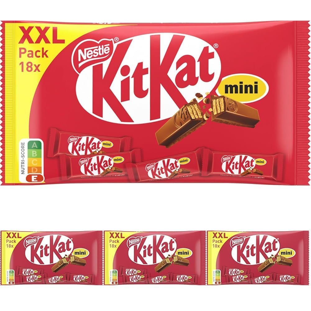 Nestlé Mini XXL Barrette di cioccolato Barrette di wafer croccanti al cioccolato al latte Confezione da 4 (1 x 301 g)