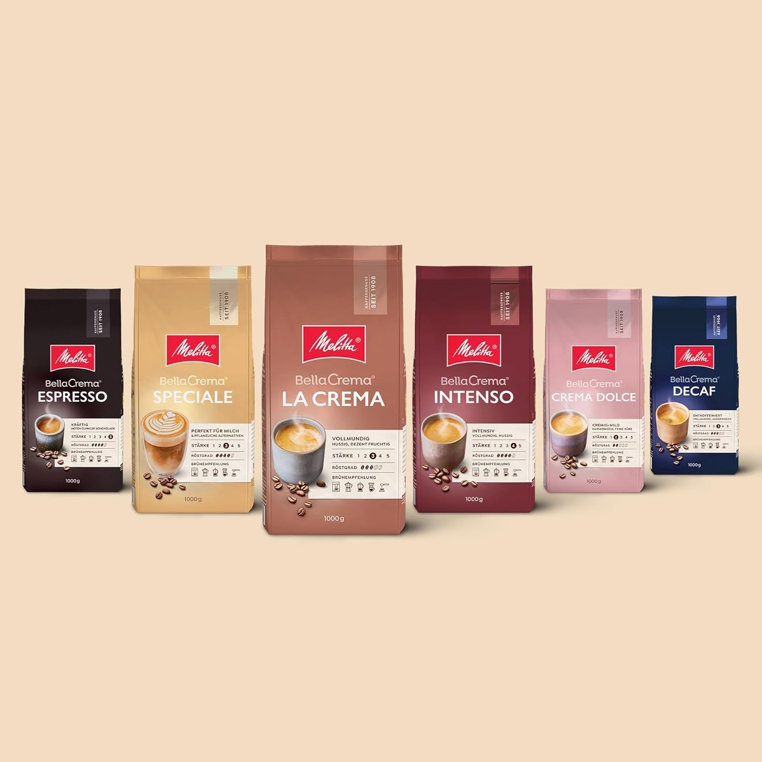 Boabe de cafea integrale Melitta BellaCrema Organic, nemăcinate, boabe de cafea pentru aparate de cafea automate, prăjire ușoară, prăjită în Germania, tăria 3, 750g