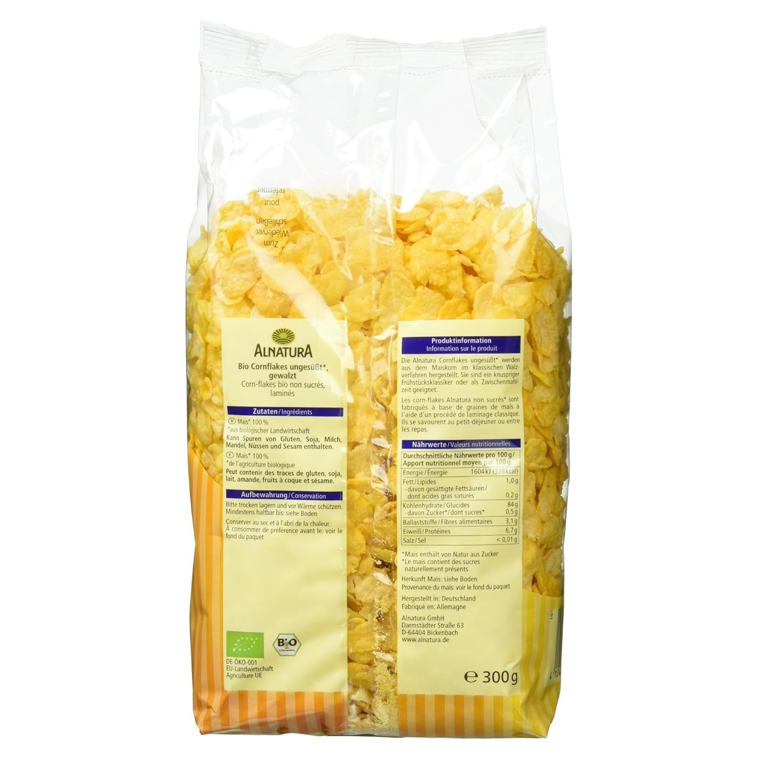 Cornflakes biologici non zuccherati, 300g