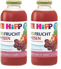 Hipp Bevande biologiche con succo di frutta +, multifruit con vitamina C, confezione da 6 (6 x 0,5 L) Madre e bambino Naty Shop 2 x 500 ml Frutti rossi