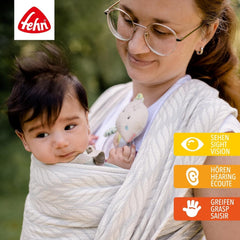 Fehn clopoțel inel de jucărie caracatiță - jucărie de abilități motorii pentru zăngănit, scârțâit, simțit - jucărie de pluș pentru copii cu țesătură moale - jucărie pentru bebeluși și copii mici de la 0+ luni Jucarii Bebe Naty Shop