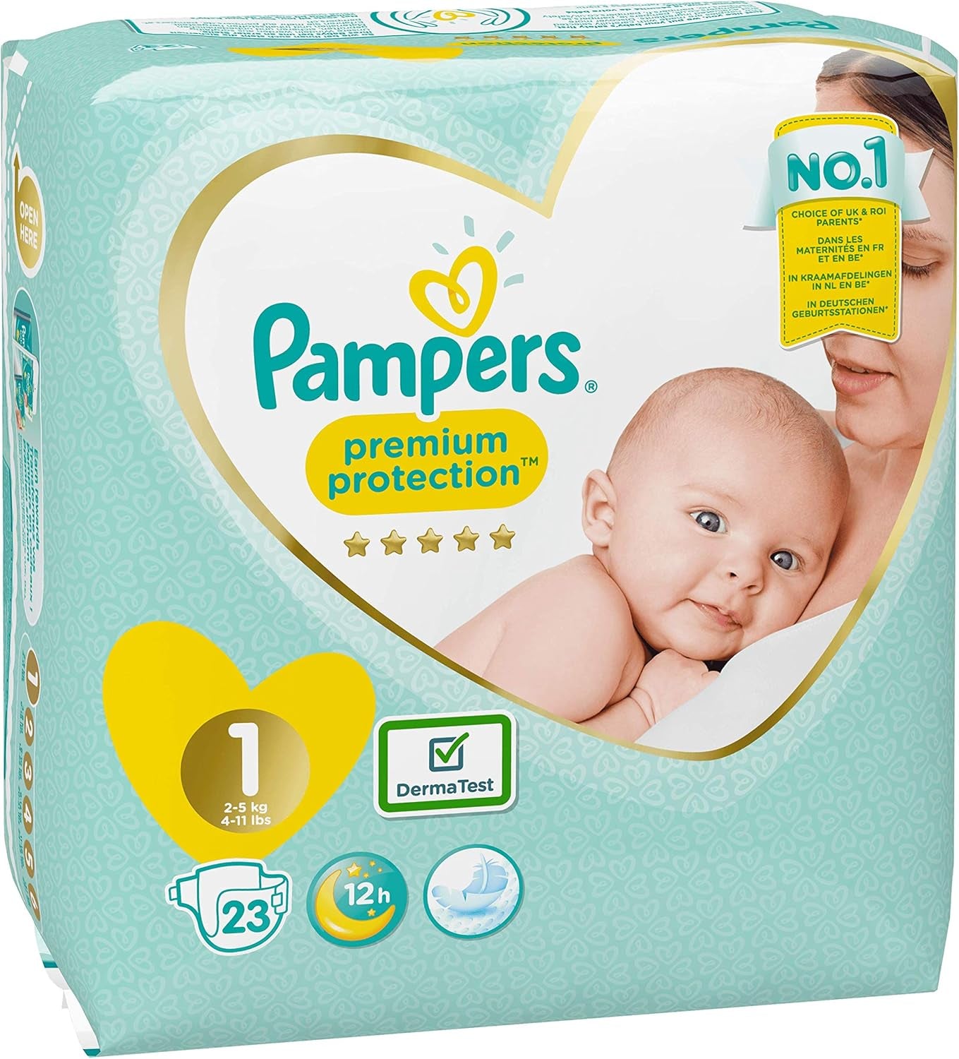 Pannolini Pampers Premium Protection New Baby, taglia 1 (neonato), 22 pezzi