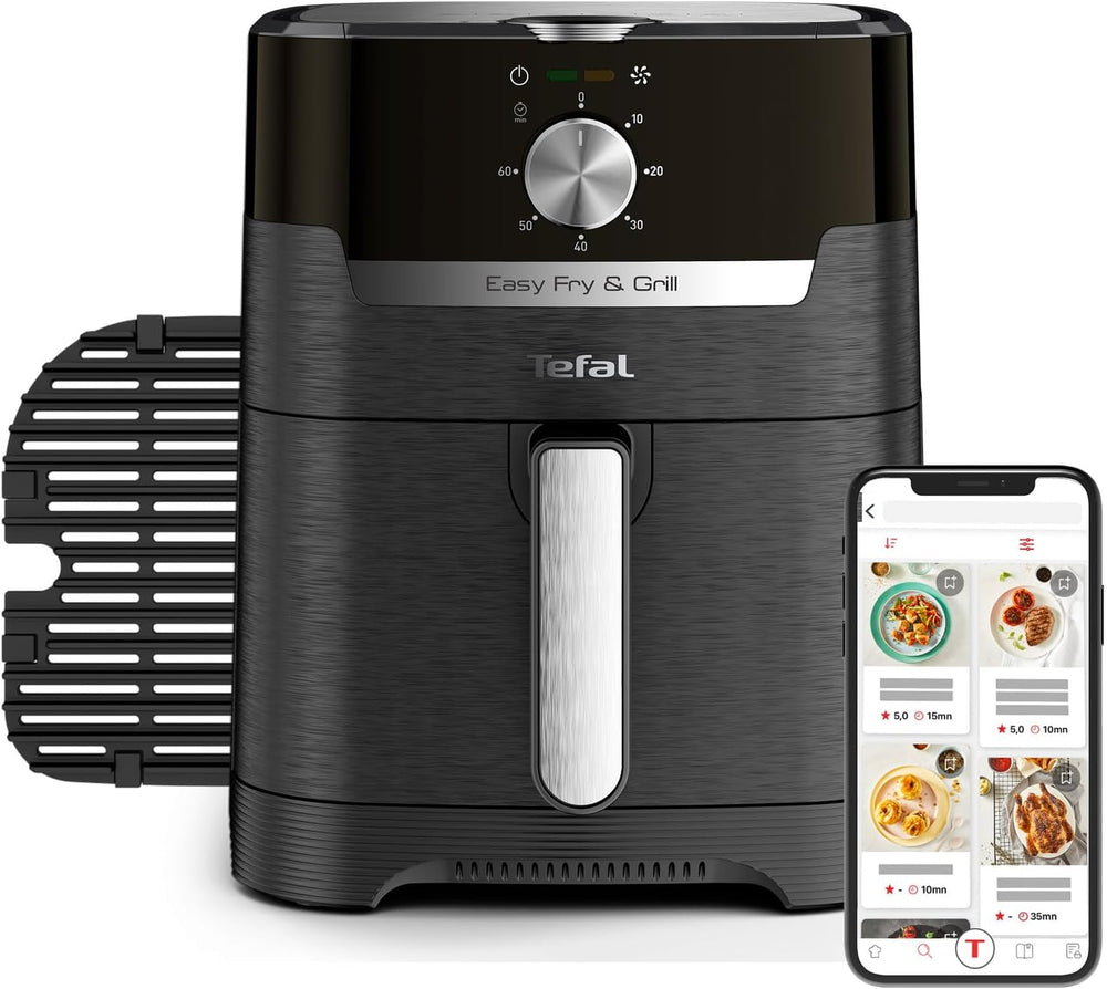 Friggitrice ad aria classica Tefal EY5018 Easy Fry & Grill, tecnologia 2 in 1 (friggitrice ad aria e grill), XL, 4,2 litri per 6 porzioni, 1550 watt Elettrodomestici Naty Shop