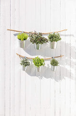 Ghiveci Dehner cu suport pentru mâner, Ø 14 cm, înălțime 14 cm, zinc, argintiu