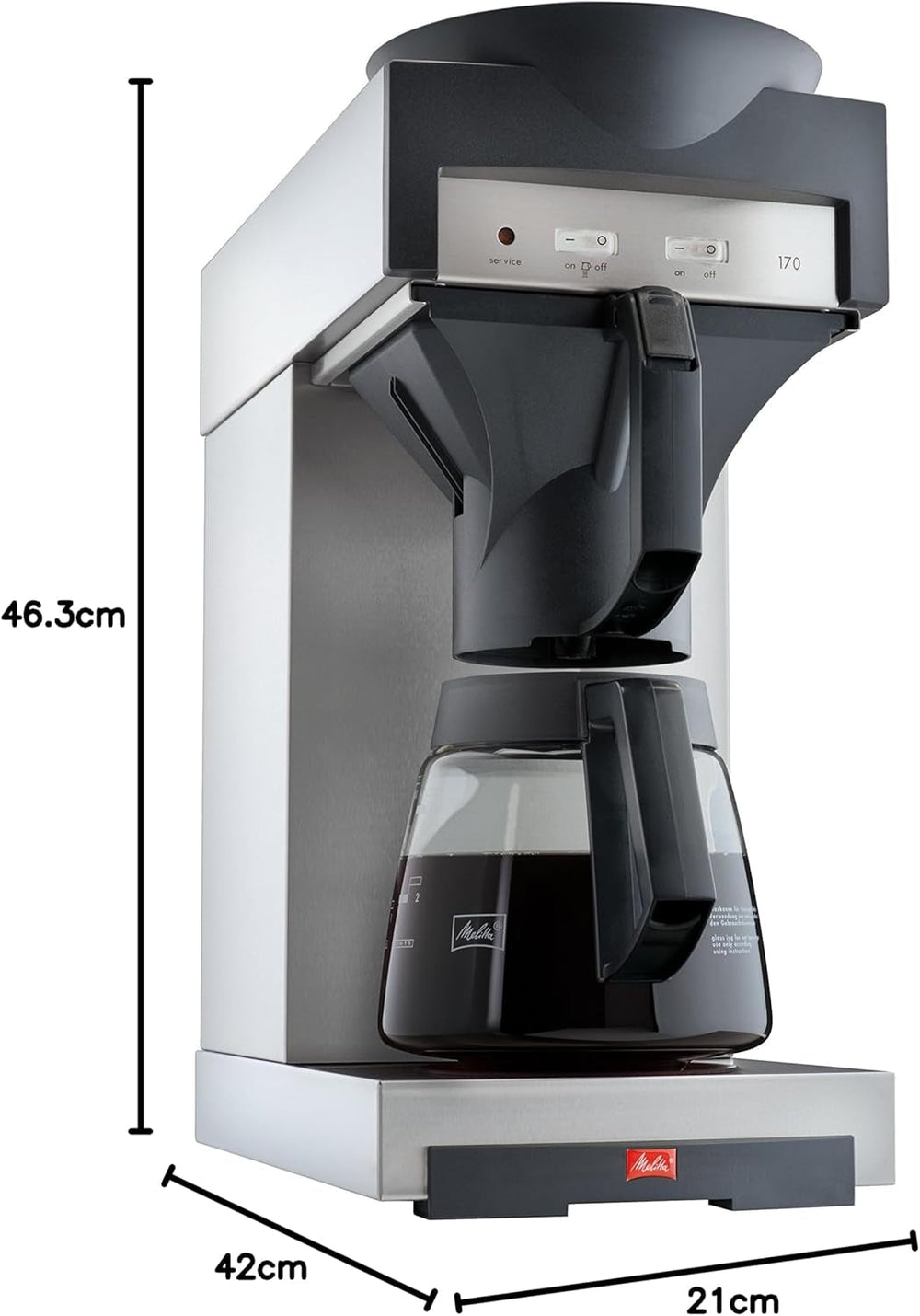Espressor profesional cu filtru 170 M, cu spațiu de depozitare pentru carafă de sticlă