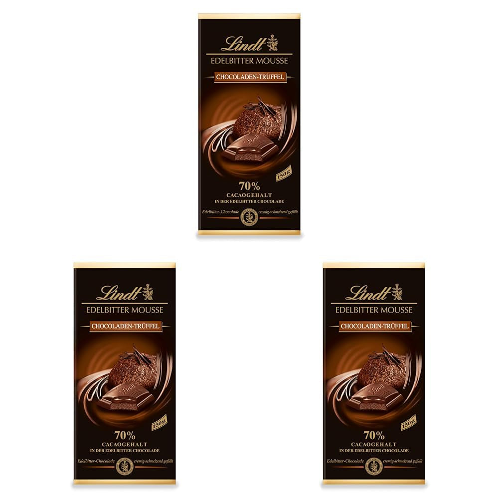 Mousse al cioccolato fondente Lindt con peperoncino e ciliegie | Barretta 150g | Con il 70% di cacao e ripieno di mousse al cioccolato fondente e ciliegia e peperoncino | Tavoletta di cioccolato | Cioccolato fondente