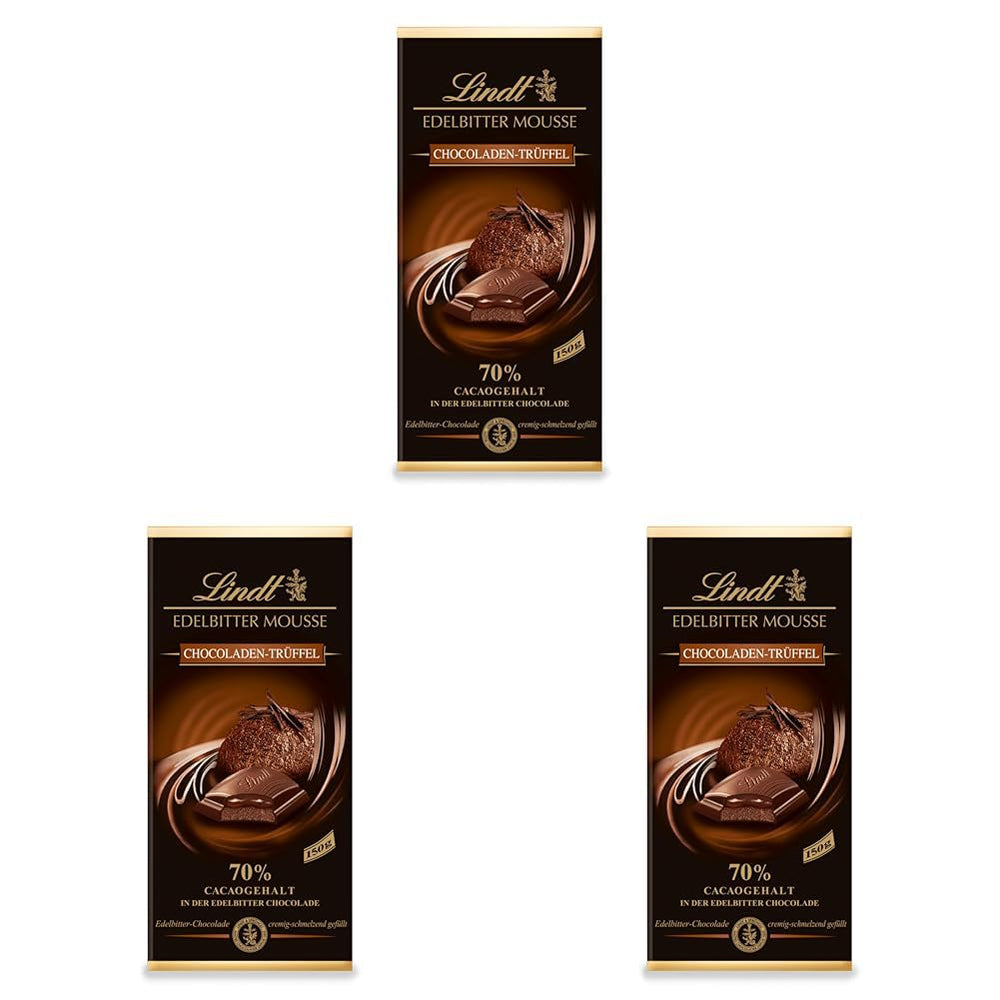 Mousse al cioccolato fondente Lindt con peperoncino e ciliegie | Barretta 150g | Con il 70% di cacao e ripieno di mousse al cioccolato fondente e ciliegia e peperoncino | Tavoletta di cioccolato | Cioccolato fondente