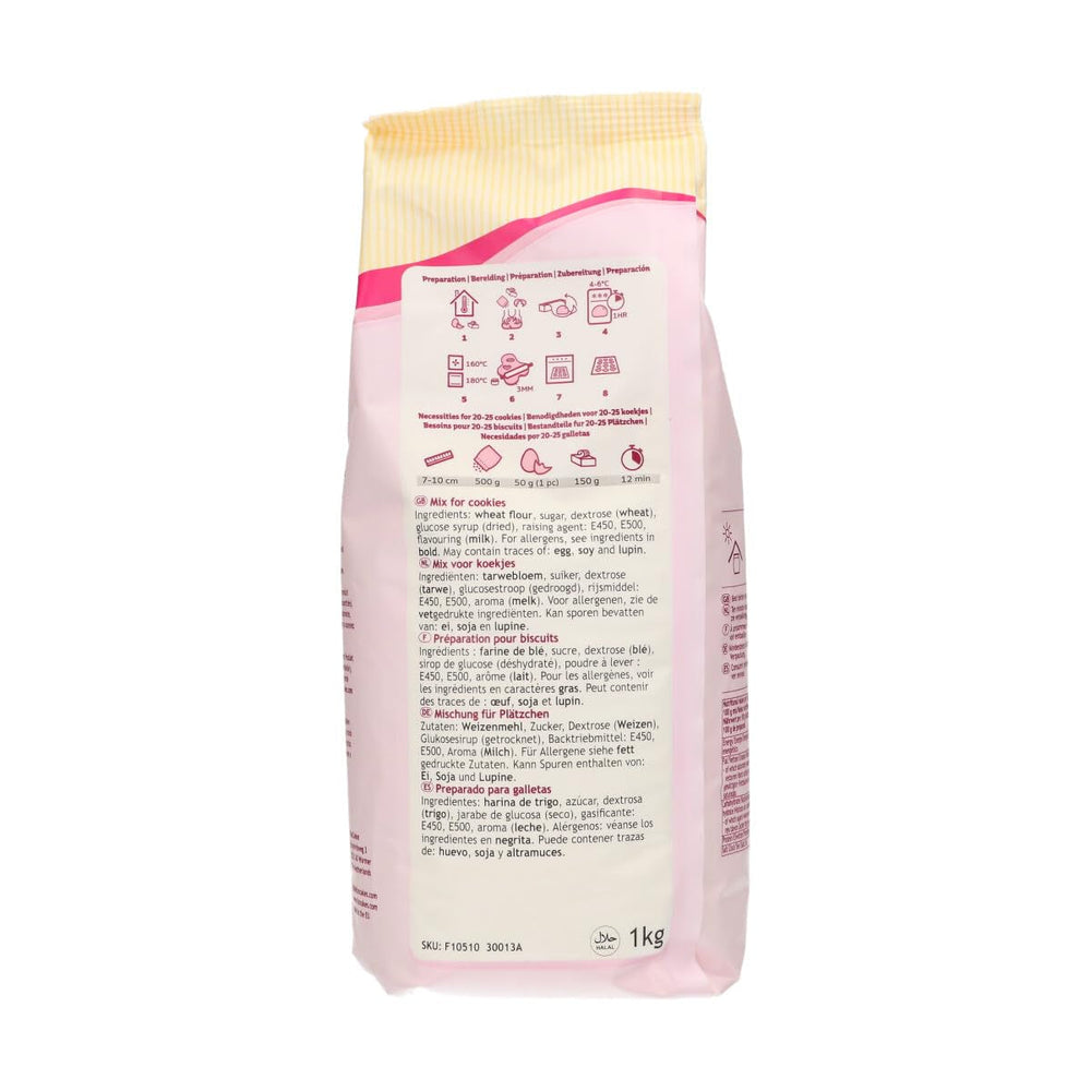 Funcakes Mix Für Kekse: Einfach Zu Verwendende, Knusprige Und Knusprige Kekse, Perfekt Zum Dekorieren Mit Fondant- Oder Royal Icing, Auch Als Tortenkruste Geeignet, Halal., 1 Kg Mix per cottura e cottura Naty Shop